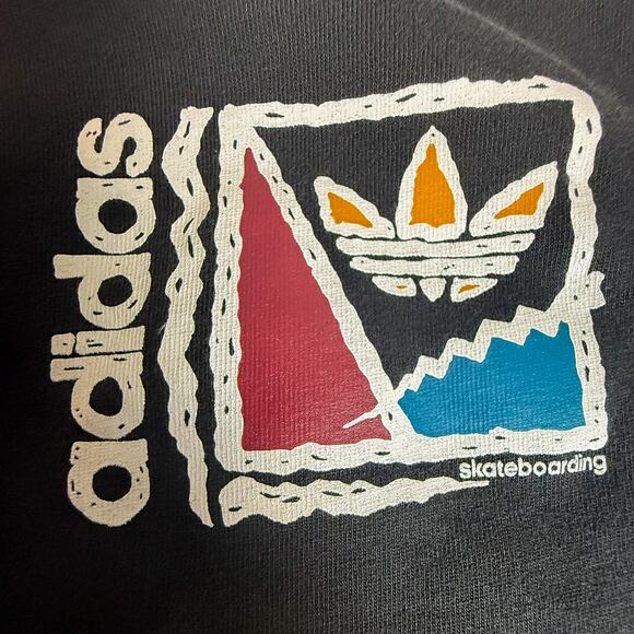 Adidas Skateboarding Graphic Tee Black Medium Trefoil Mountain Retro Logo - Picture 3 of 7